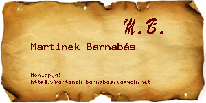 Martinek Barnabás névjegykártya